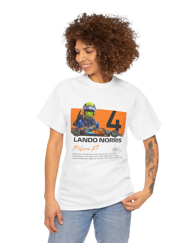 Lando Norris, F1 Racing Driver, Grand Prix, Formula One (One Side) T-Shirt